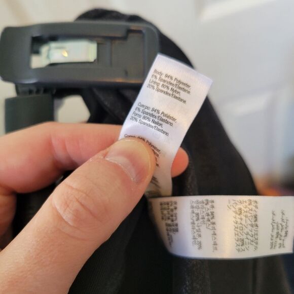 Assets by Spanx Coated Black Faux Leather Leggings Size Large - Picture 5 of 5